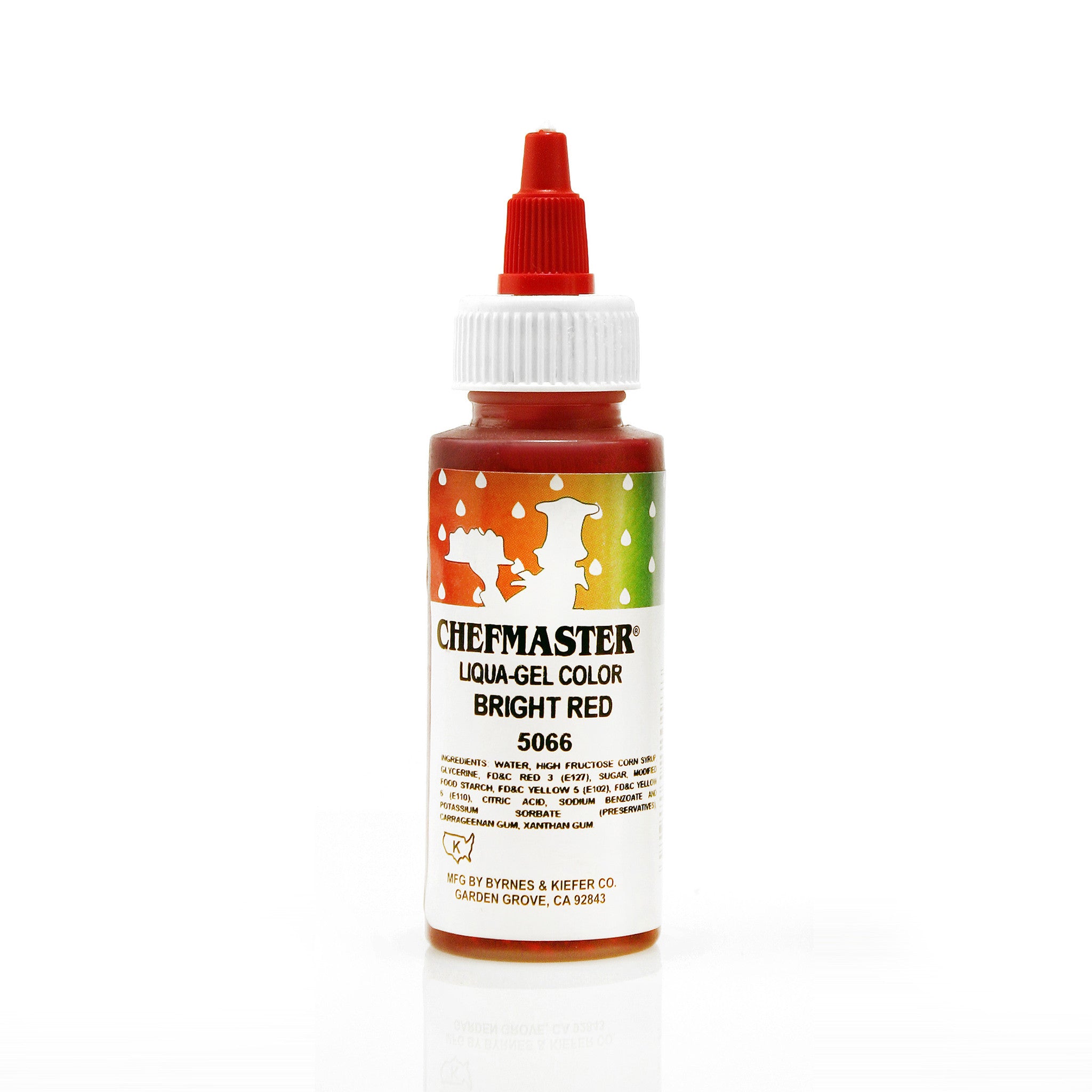 Chefmaster Bright Red Color Liqua-Gel (2.3 oz Bottle)