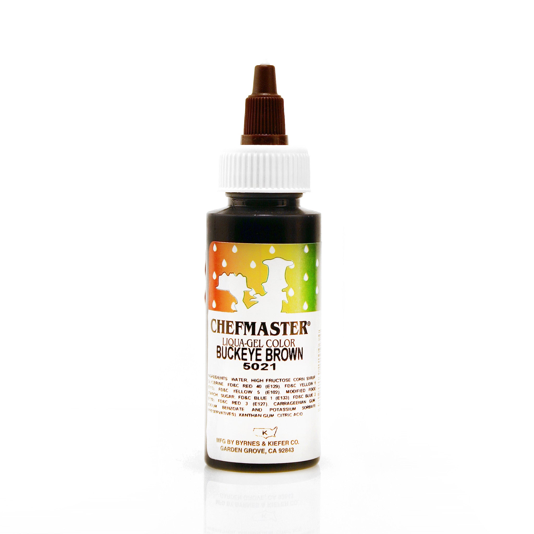 Chefmaster Buckeye Brown Color Liqua-Gel (2.3 oz Bottle)
