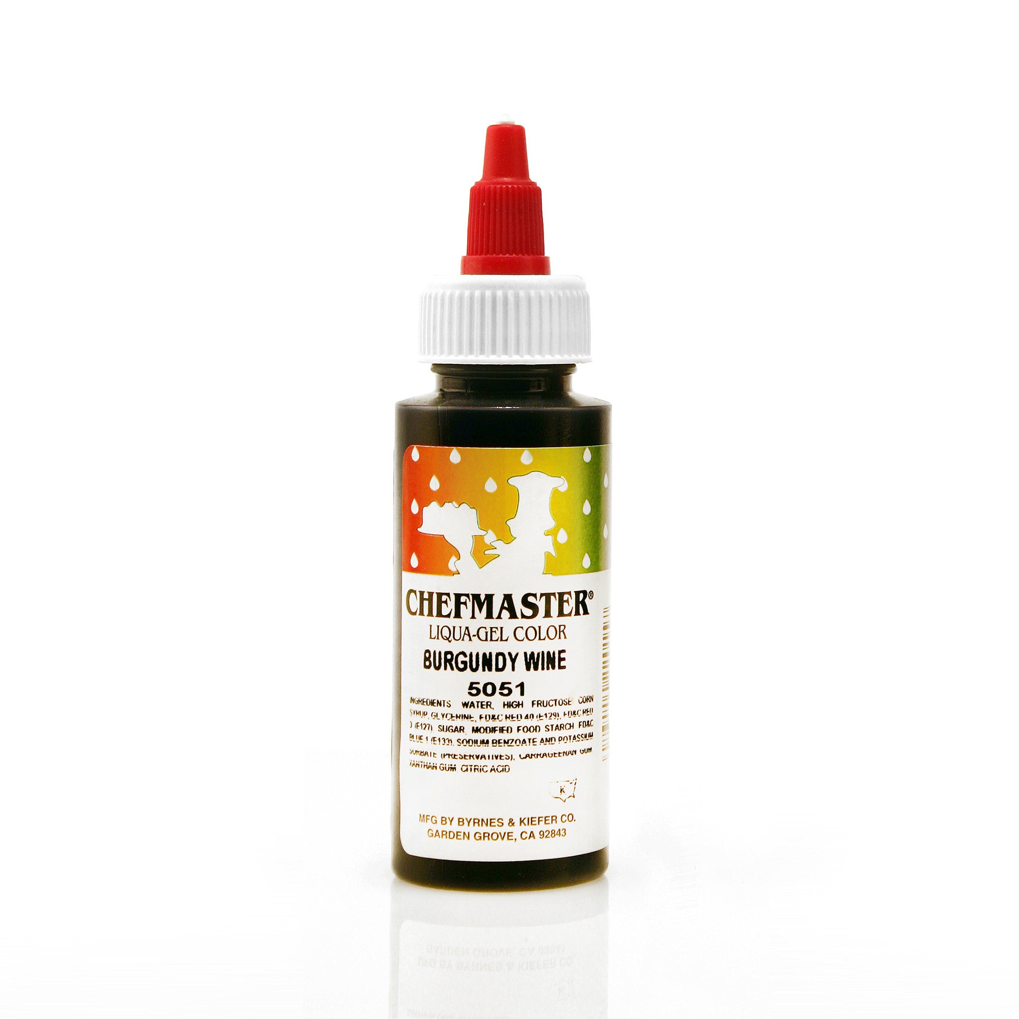 Chefmaster Burgundy Wine Color Liqua-Gel (2.3 oz Bottle)
