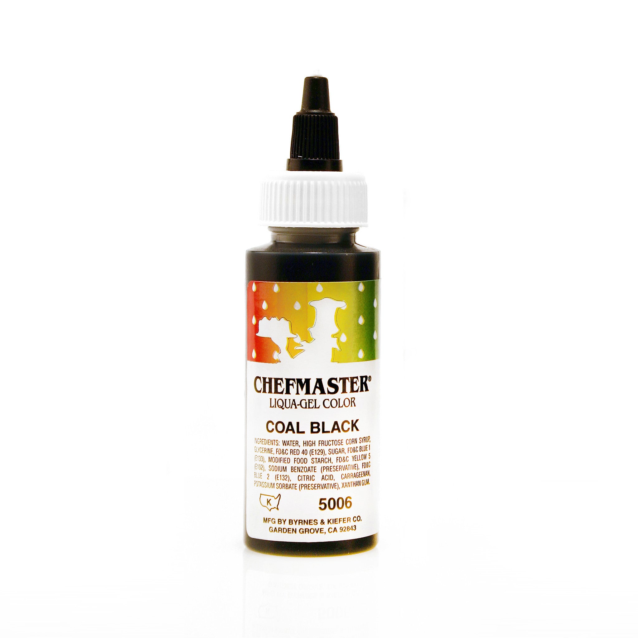 Chefmaster Coal Black Color Liqua-Gel (2.3 oz Bottle)
