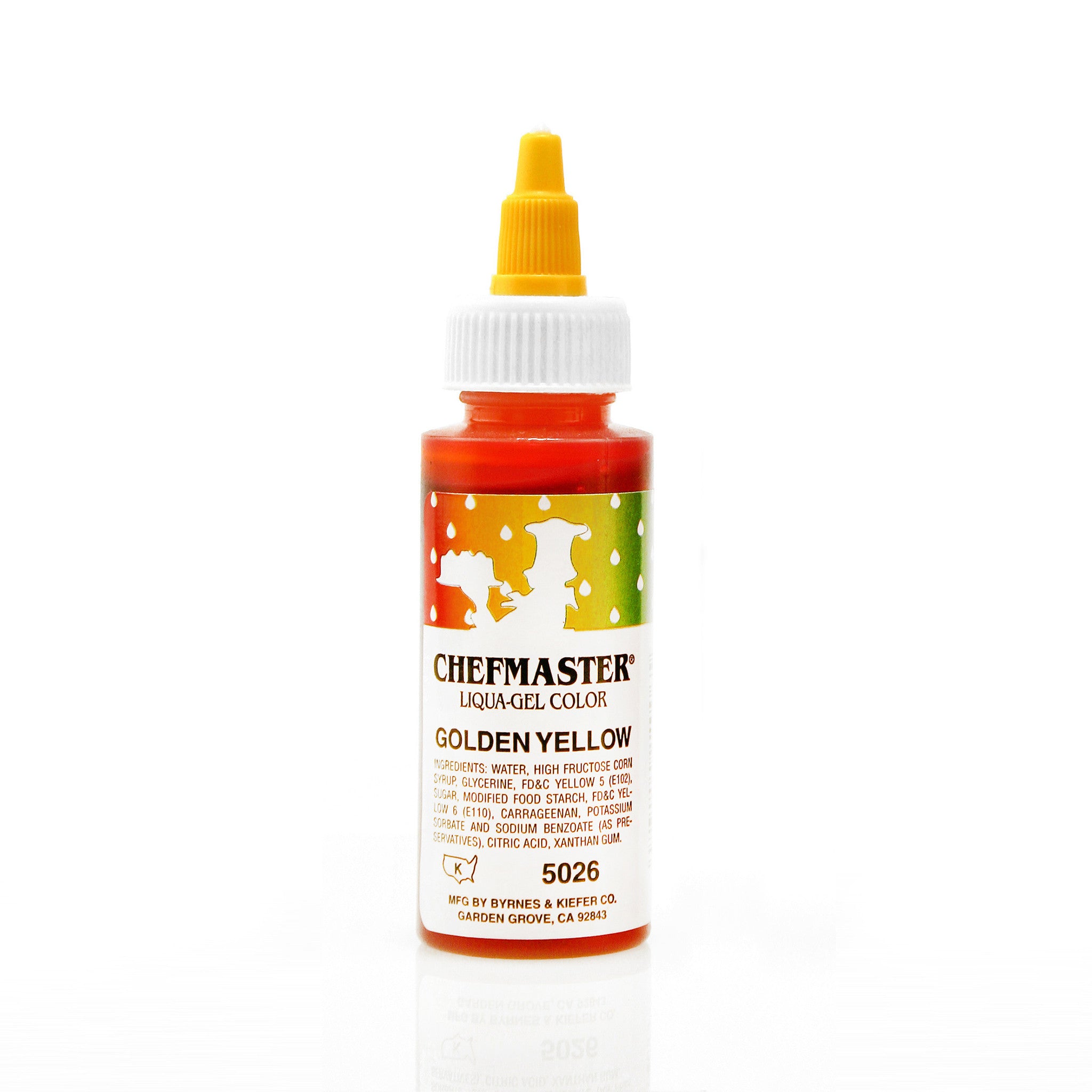 Chefmaster Golden Yellow Color Liqua-Gel (2.3 oz Bottle)