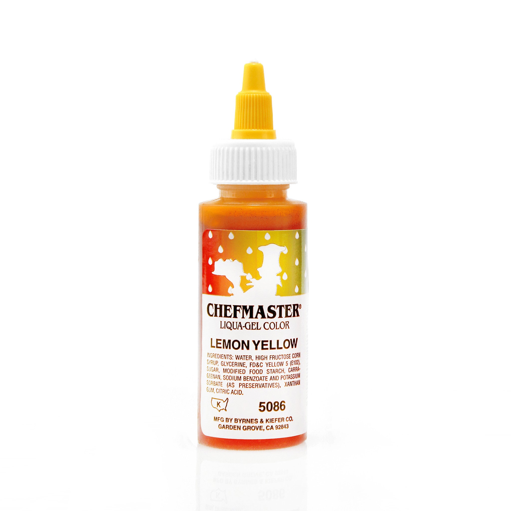Chefmaster Lemon Yellow Color Liqua-Gel (2.3 oz Bottle)