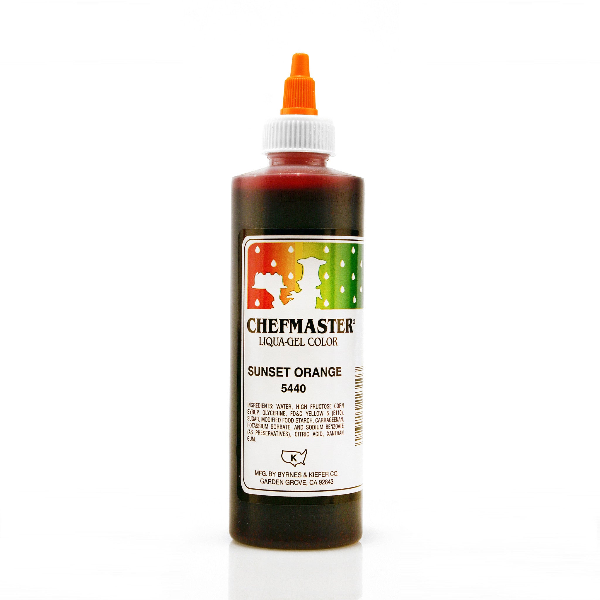 Chefmaster Sunset Orange Color Liqua-Gel (10.5 oz Bottle)