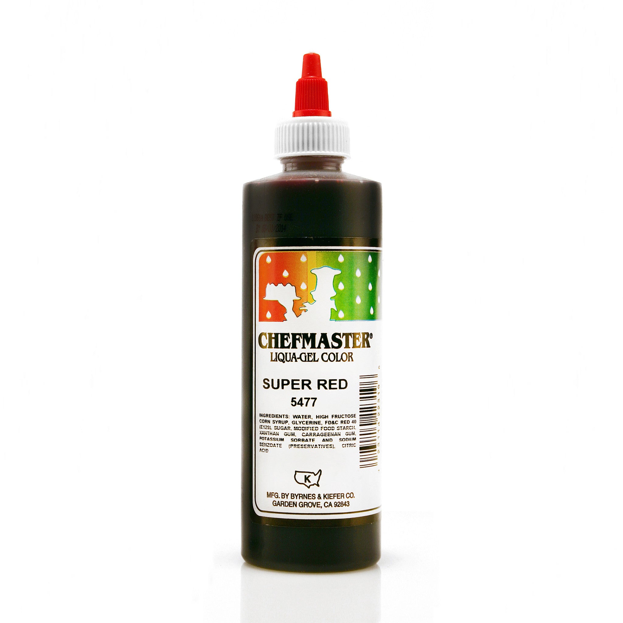 Chefmaster Super Red Color Liqua-Gel (10.5 oz Bottle)