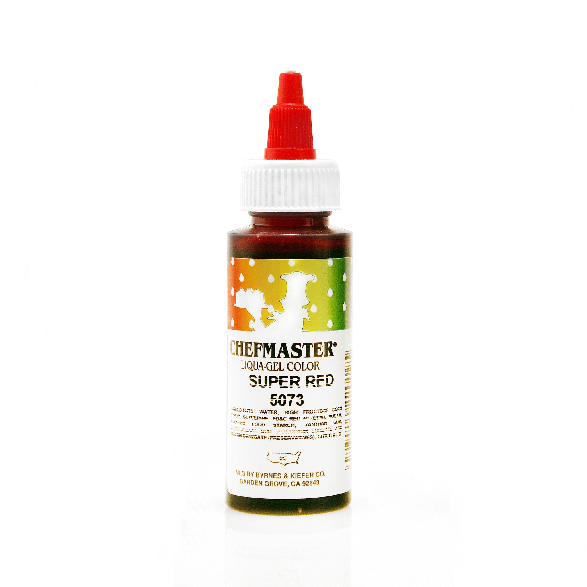 Chefmaster Super Red Color Liqua-Gel (2.3 oz Bottle)