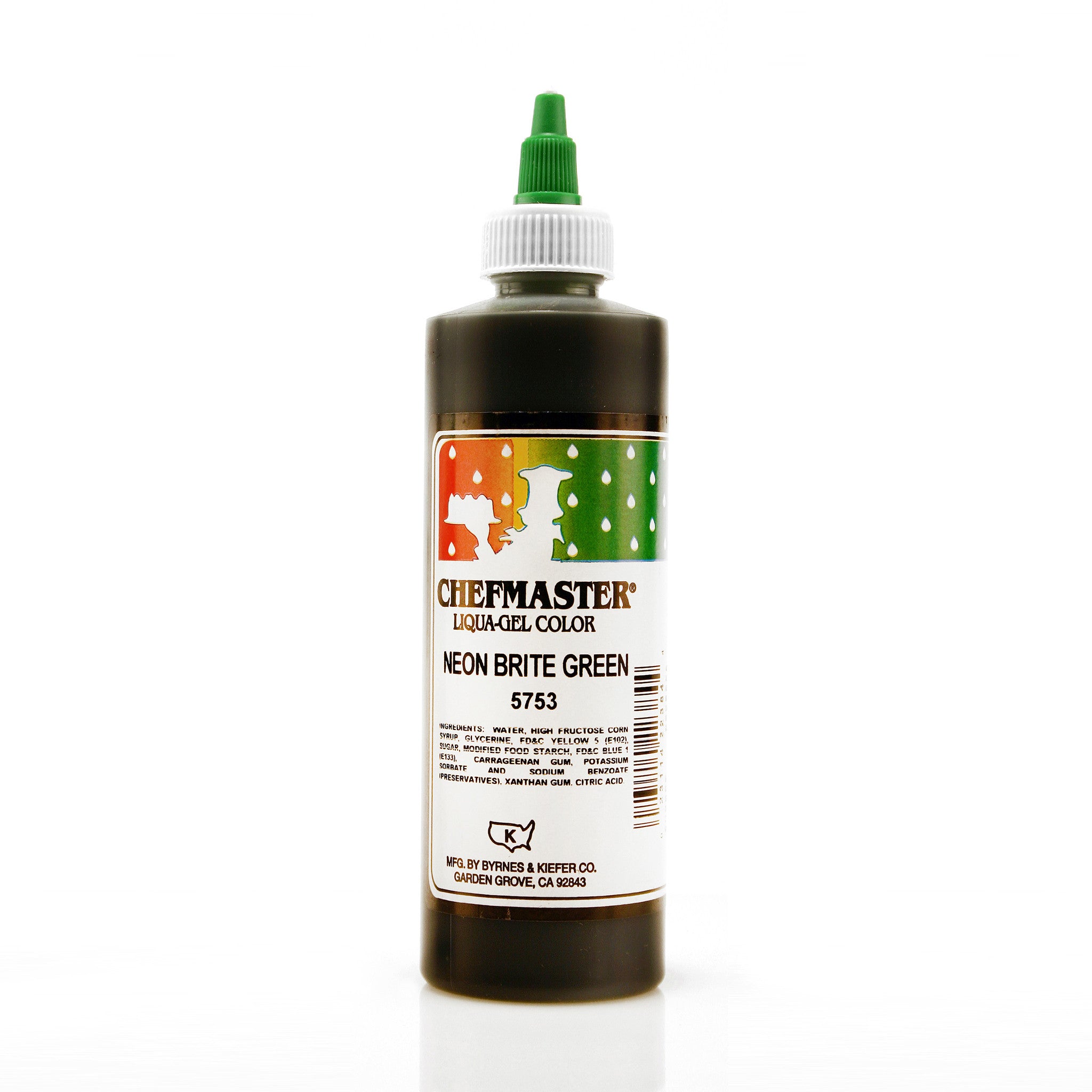 Chefmaster Neon Brite Green Color Liqua-Gel (10.5 oz Bottle)