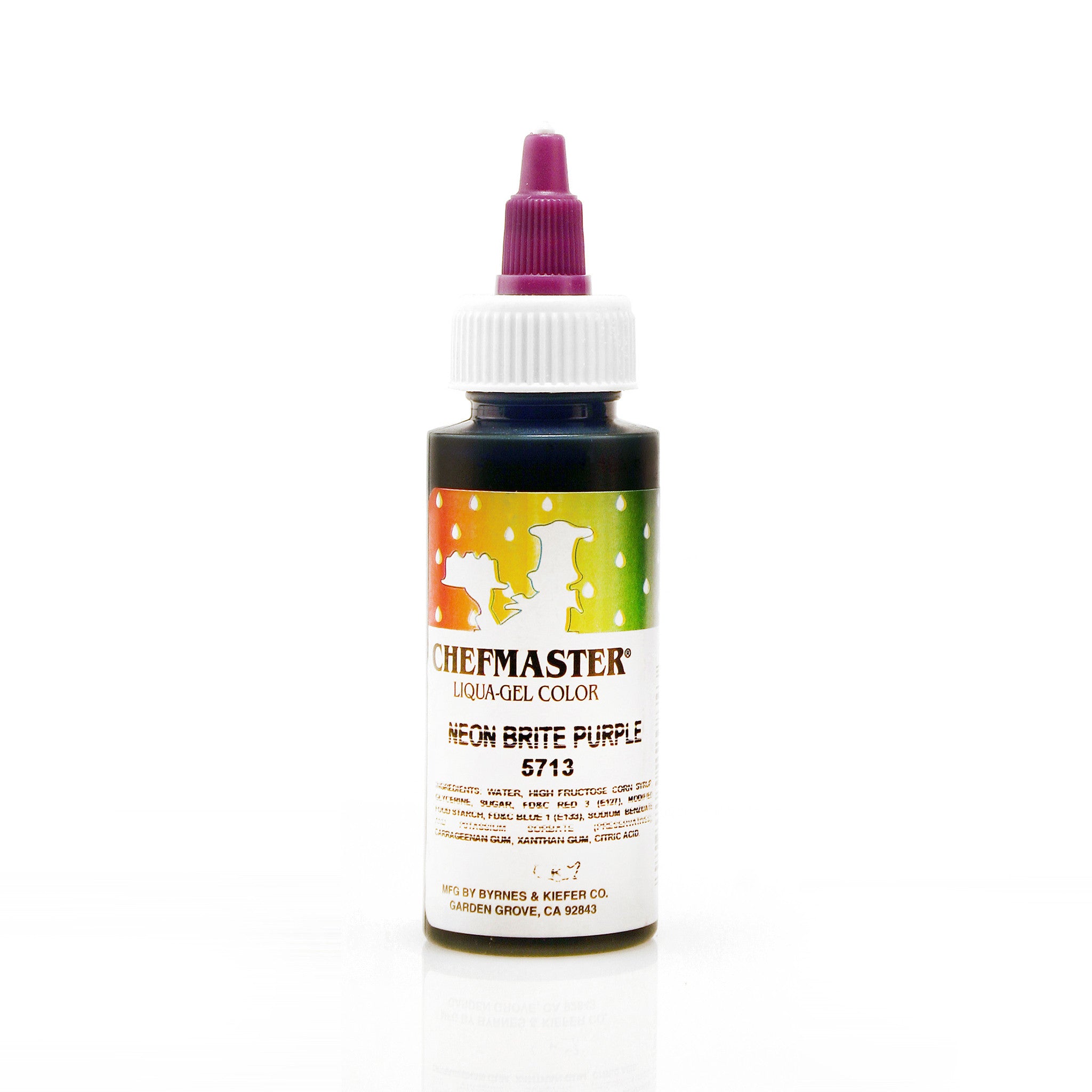 Chefmaster Neon Brite Purple Color Liqua-Gel (2.3 oz Bottle)