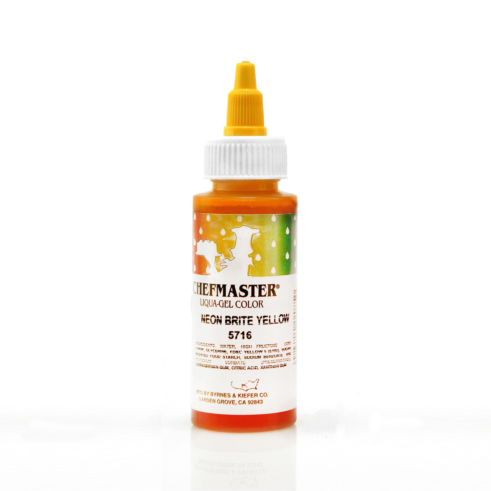 Chefmaster Neon Brite Yellow Color Liqua-Gel (2.3 oz Bottle)