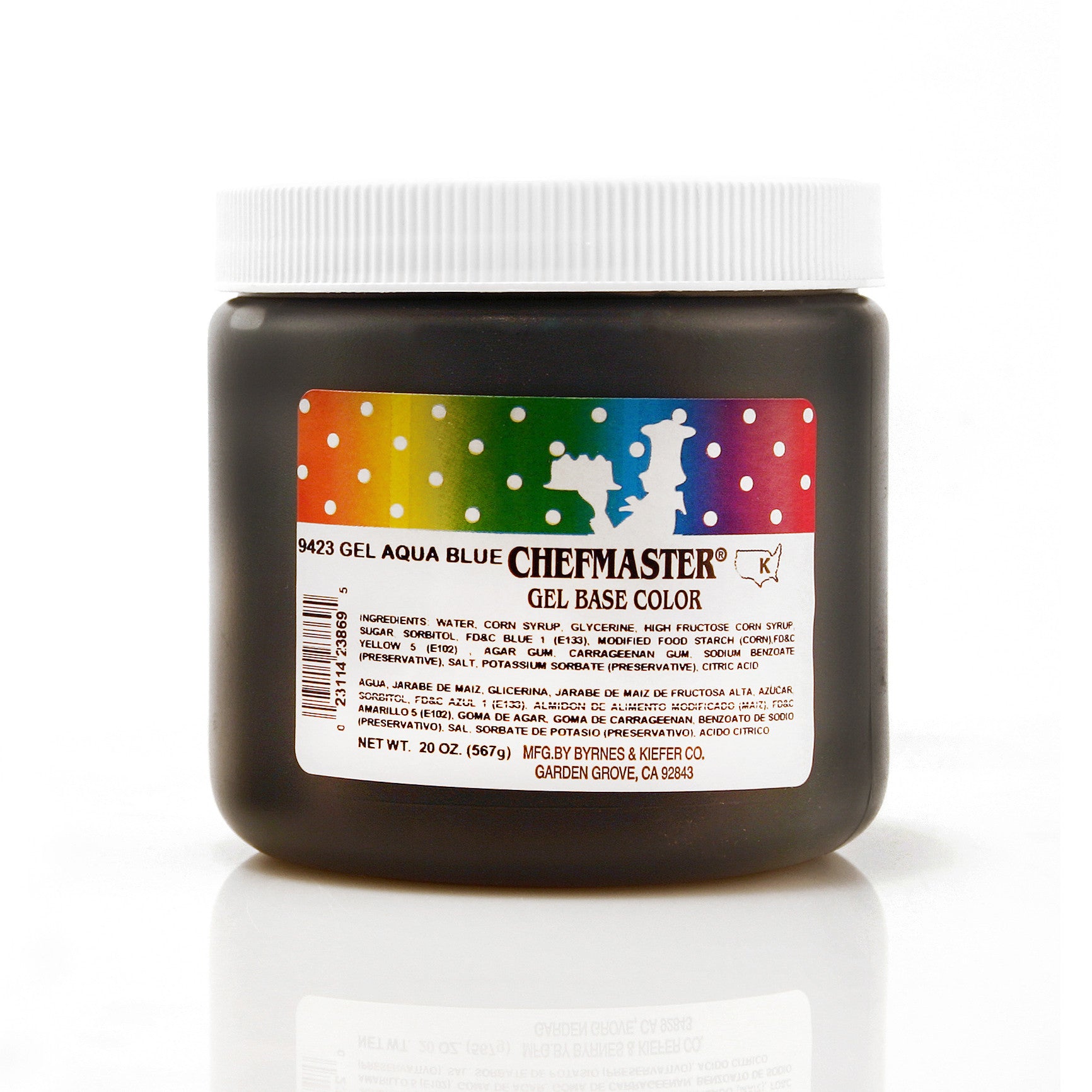 Chefmaster Aqua Blue Color Gel Base (20 oz Jar)
