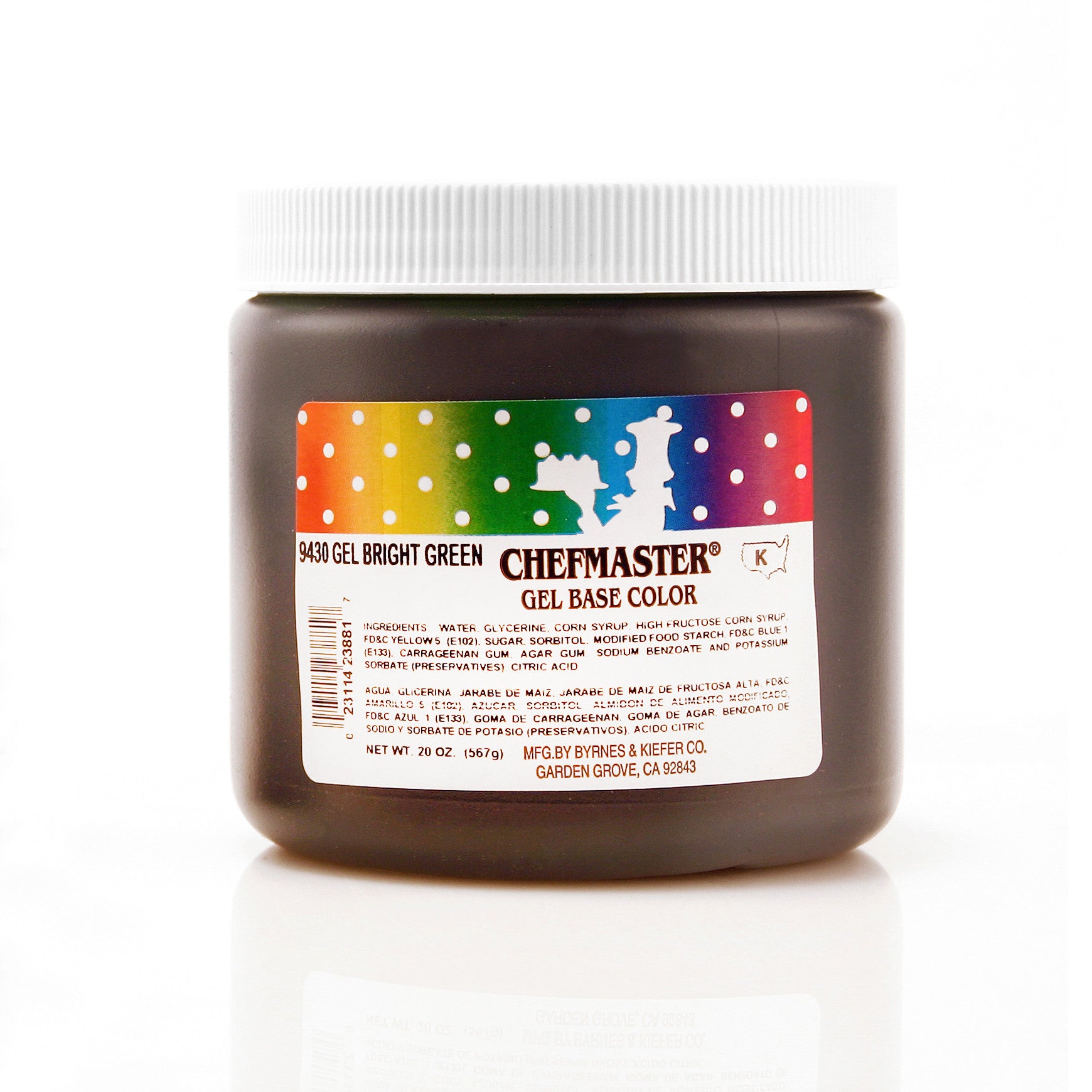 Chefmaster Bright Green Color Gel Base (20 oz Jar)