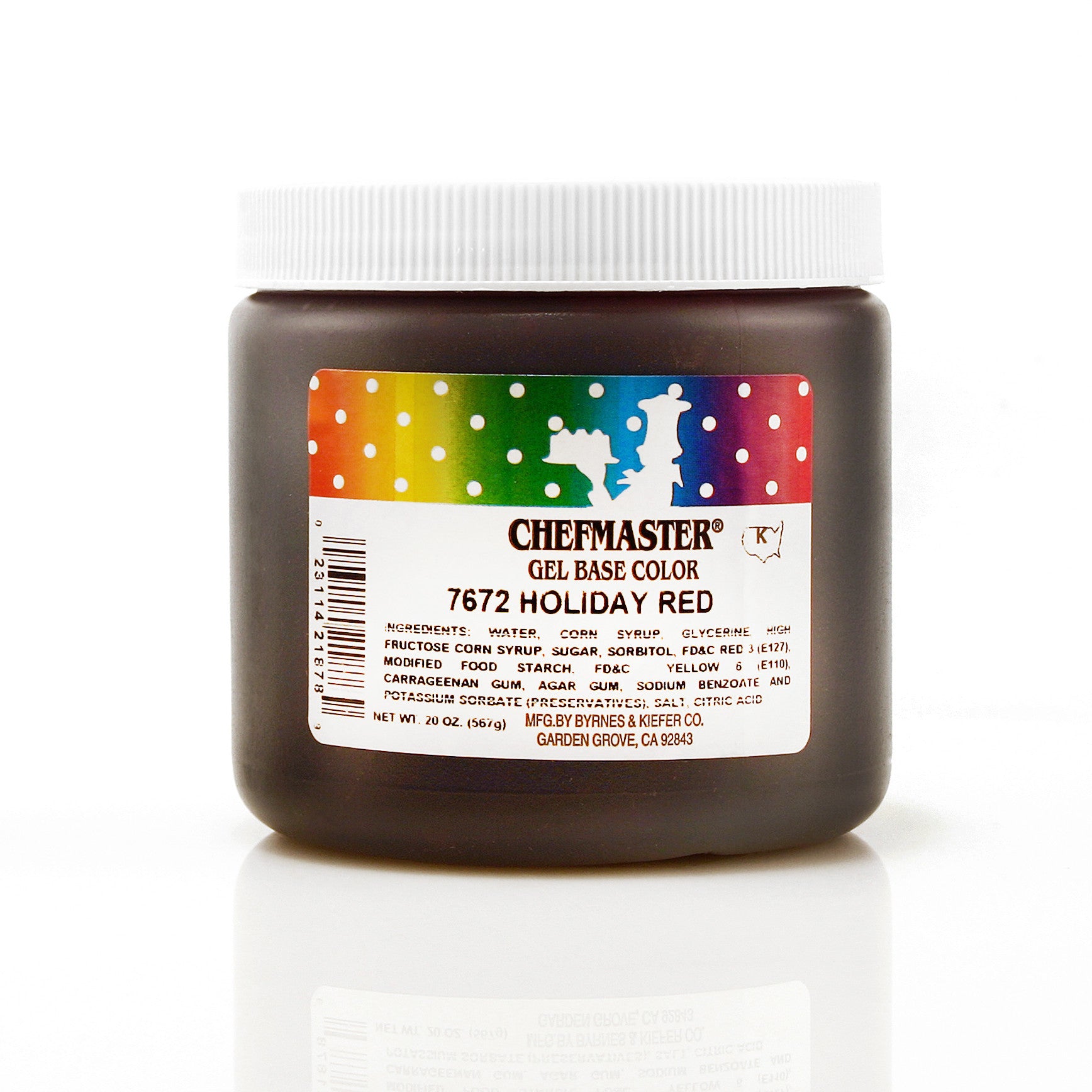 Chefmaster Holiday Red Color Gel Base (20 oz Jar)