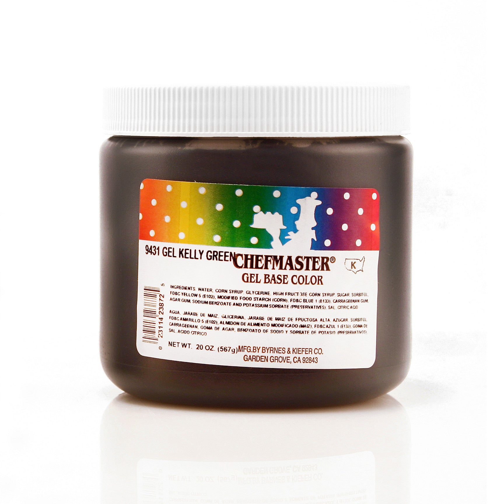 Chefmaster Kelly Green Color Gel Base (20 oz Jar)