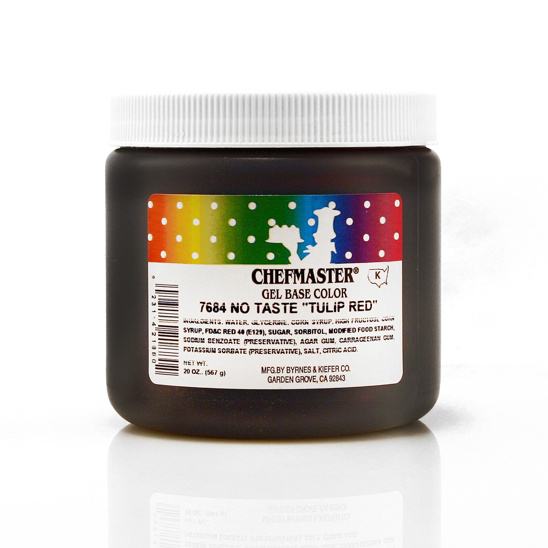Chefmaster No Taste "Tulip Red" Color Gel Base (20 oz Jar)